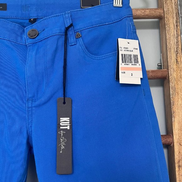 Women's Kut from The Kloth size 2 blue pants NWT Reese ankle straight leg - Picture 2 of 10